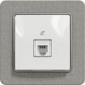 Sedna telephone socket (white insert, concrete matte frame)